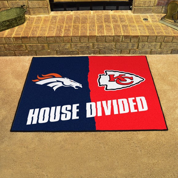 House Divided - Denver Broncos / Kansas City Chiefs House Divided Mat by Fanmats