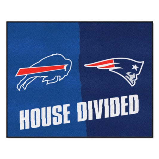 House Divided - New England Patriots / Buffalo Bills Mat / Rug by Fanmats