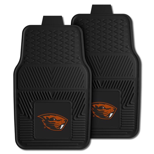 Oregon State Beavers Car Mat Set: Heavy-duty vinyl, ribs for cleaning, deep pockets for dirt. NCAA licensed. Made by Fanmats