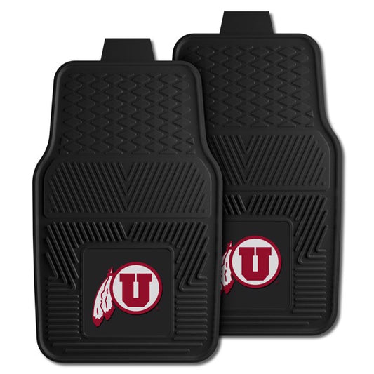The Utah Utes 2-pc Vinyl Car Mat Set: Durable, heavy-duty vinyl construction. Officially Licensed NCAA design. Made by Fanmats