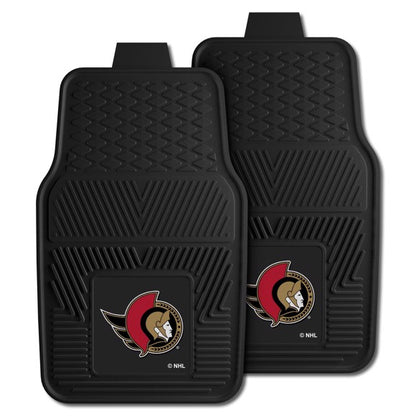 Ottawa Senators Car Mat Set: Heavy-duty vinyl, 3-D logos in team colors, innovative dirt and water trapping design. NHL licensed.