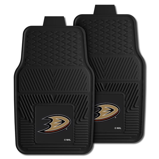 Anaheim Ducks NHL Car Mat Set: Universal Size, Heavy-Duty Vinyl, Dirt-Scraping Ribs, 3-D Team Logo, Nibbed Backing, Officially Licensed.