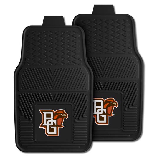 Bowling Green Falcons NCAA Car Mat Set: Durable 17x27-inch vinyl mats with 3D team logo. Keep your vehicle clean in style!