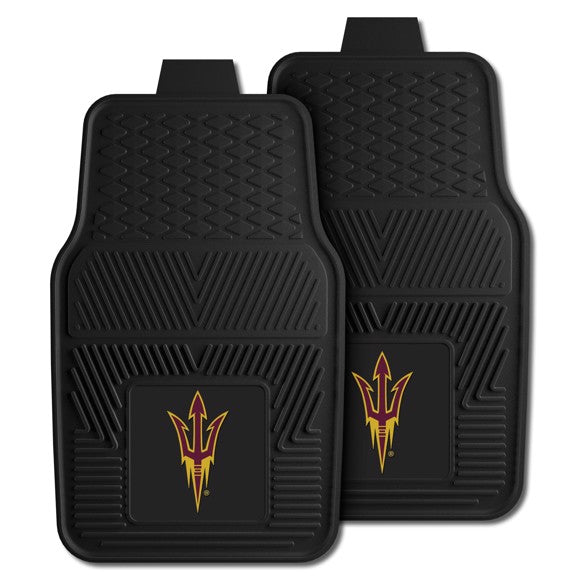 Arizona State Sun Devils NCAA Car Mat Set: Universal Size, Heavy-Duty Vinyl, Dirt-Scraping Ribs, 3-D Team Logo, Nibbed Backing, Officially Licensed