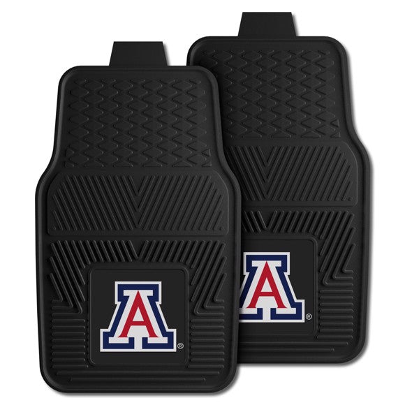 Arizona Wildcats NCAA Car Mat Set: Universal Size, Heavy-Duty Vinyl, Dirt-Scraping Ribs, 3-D Team Logo, Officially Licensed