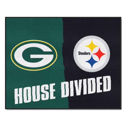 House Divided - Green Bay Packers / Pittsburgh Steelers Mat / Rug by Fanmats