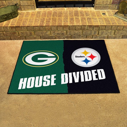 House Divided - Green Bay Packers / Pittsburgh Steelers Mat / Rug by Fanmats