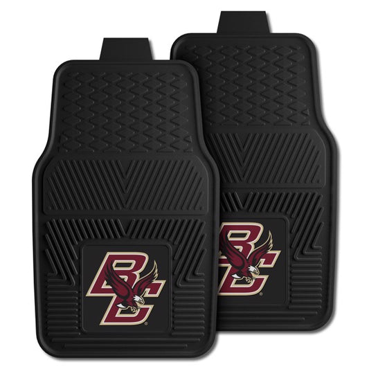 Boston College Eagles NCAA Car Mat Set: Universal Size, Heavy-Duty Vinyl, Dirt-Scraping Ribs, 3-D Team Logo, Nibbed Backing, Officially Licensed.