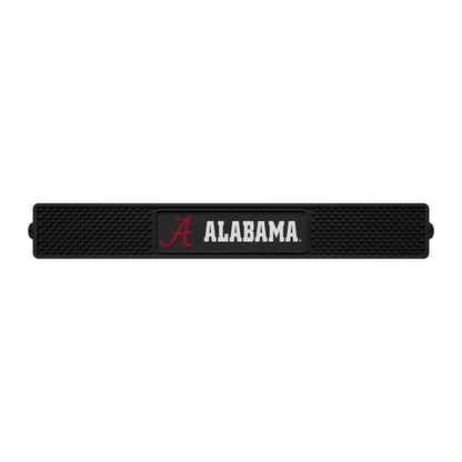 Alabama Crimson Tide Drink Mat, 3.25" x 24", durable vinyl, 1/4" deep, holds liquids, protects surfaces, 3-D logo, officially licensed. Made by Fanmats / SLS.