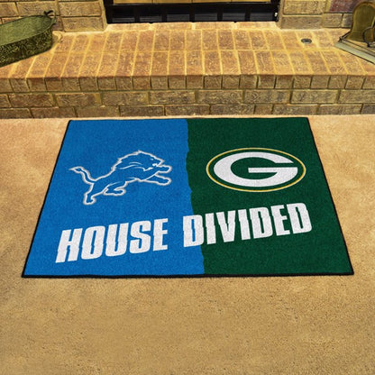 House Divided -  Detroit Lions / Green Bay Packers Mat / Rug by Fanmats