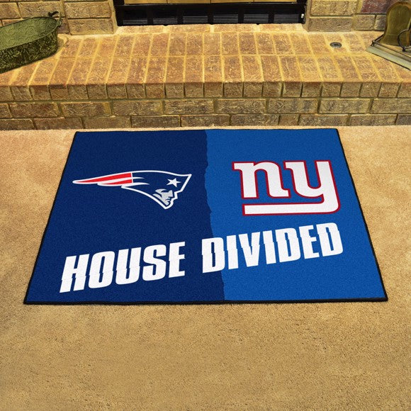 House Divided -  New England Patriots / New York Giants Mat / Rug by Fanmats
