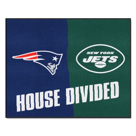 House Divided -  New England Patriots / New York Jets Mat / Rug by Fanmats