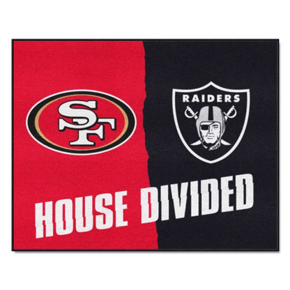 House Divided - San Francisco 49ers / Las Vegas Raiders House Divided Mat by Fanmats