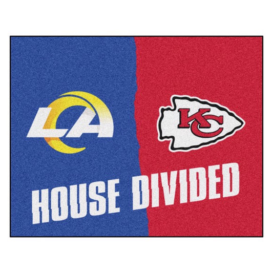 House Divided - Kansas City Chiefs / Los Angeles Rams Mat / Rug by Fanmats