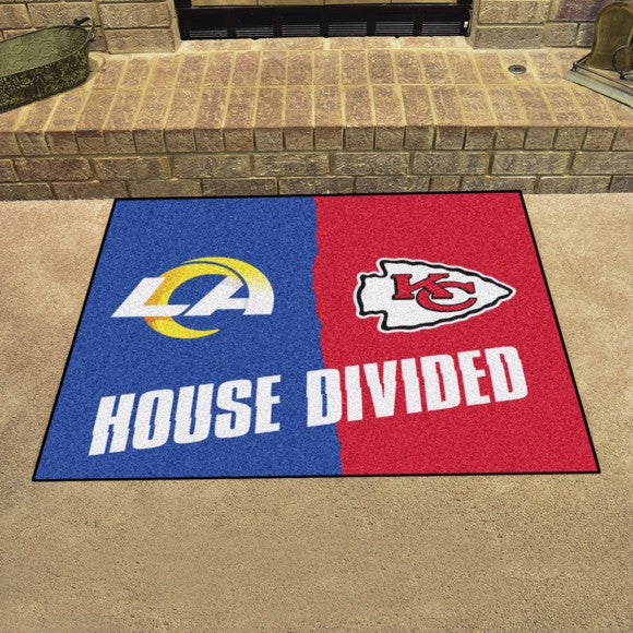 House Divided - Kansas City Chiefs / Los Angeles Rams Mat / Rug by Fanmats