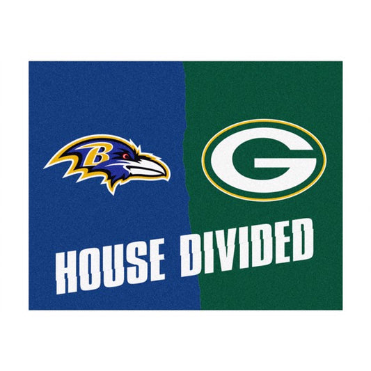 House Divided - Baltimore Ravens / Green Bay Packers Mat / Rug by Fanmats