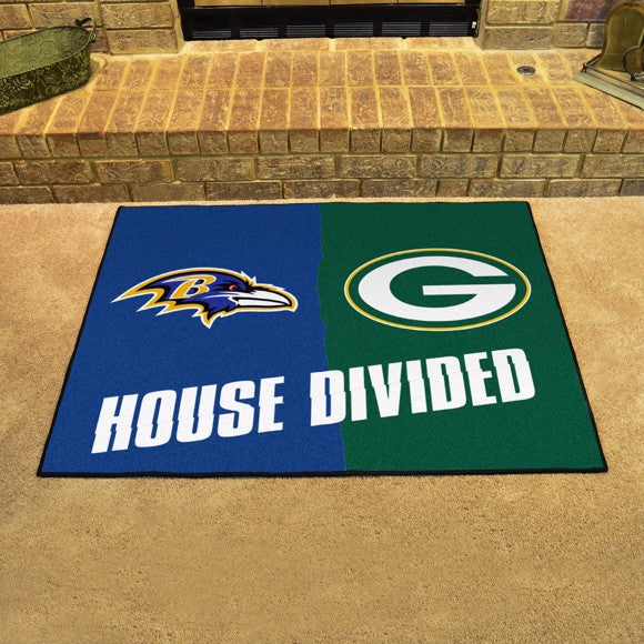 House Divided - Baltimore Ravens / Green Bay Packers Mat / Rug by Fanmats