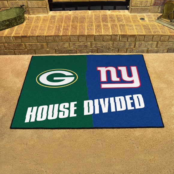 House Divided - Green Bay Packers / New York Giants Mat / Rug by Fanmats