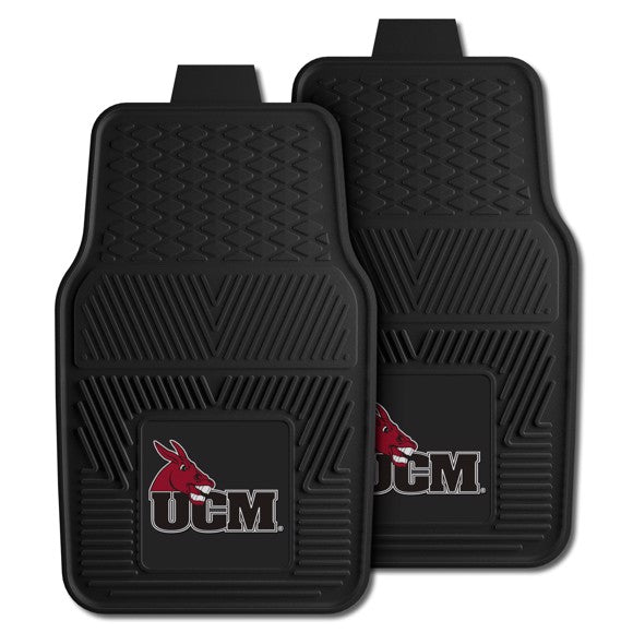 Central Missouri Mules NCAA Car Mat Set - Durable vinyl, team logo, dirt-catching design. Officially licensed