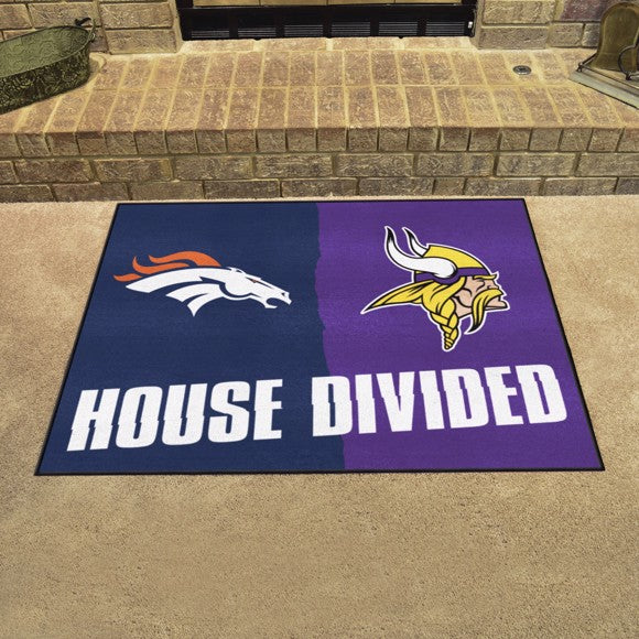 House Divided - Denver Broncos / Minnesota Vikings House Divided Mat by Fanmats