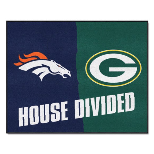 House Divided - Denver Broncos / Green Bay Packers House Divided Mat by Fanmats