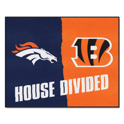 House Divided - Denver Broncos / Cincinnati Bengals House Divided Mat by Fanmats