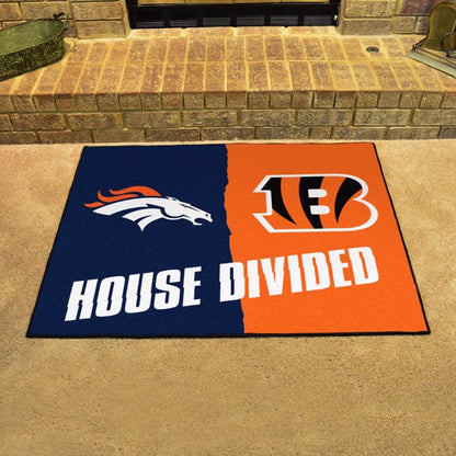 House Divided - Denver Broncos / Cincinnati Bengals House Divided Mat by Fanmats