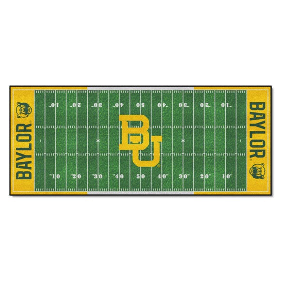 Baylor Bears NCAA Field Runner - 30" x 72". True team colors, non-skid backing, machine washable. Made in USA. Officially Licensed