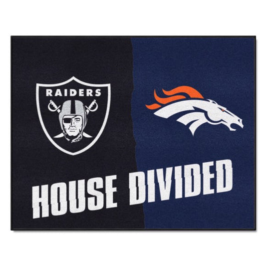 House Divided - Denver Broncos / Las Vegas Raiders House Divided Mat by Fanmats