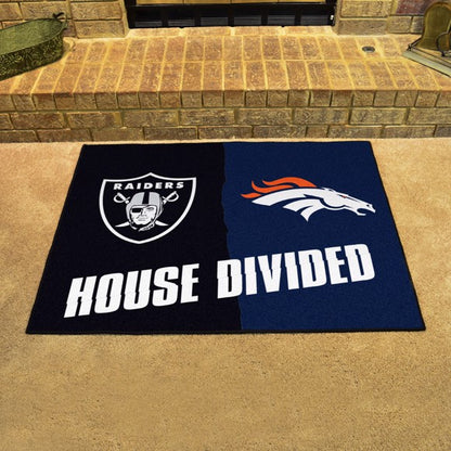 House Divided - Denver Broncos / Las Vegas Raiders House Divided Mat by Fanmats