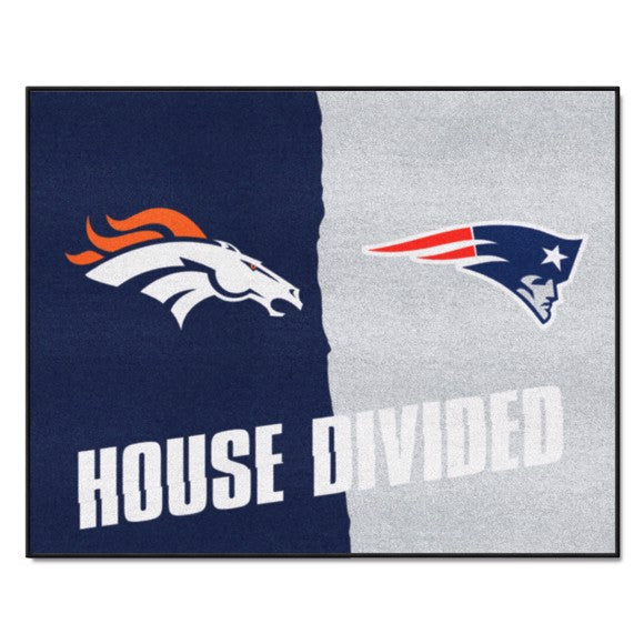 House Divided - Denver Broncos / New England Patriots House Divided Mat by Fanmats