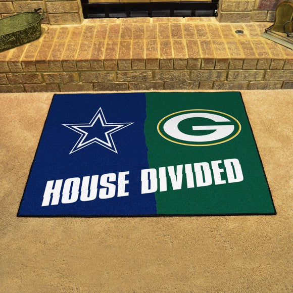 House Divided - Green Bay Packers / Dallas Cowboys Mat / Rug by Fanmats