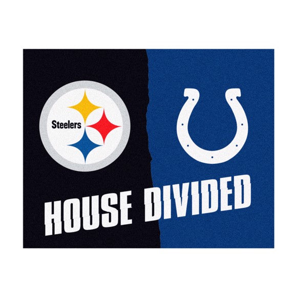 House Divided - Pittsburgh Steelers  / Indianapolis Colts Mat / Rug by Fanmats
