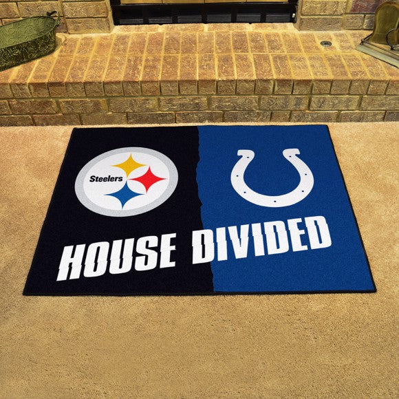 House Divided - Pittsburgh Steelers  / Indianapolis Colts Mat / Rug by Fanmats
