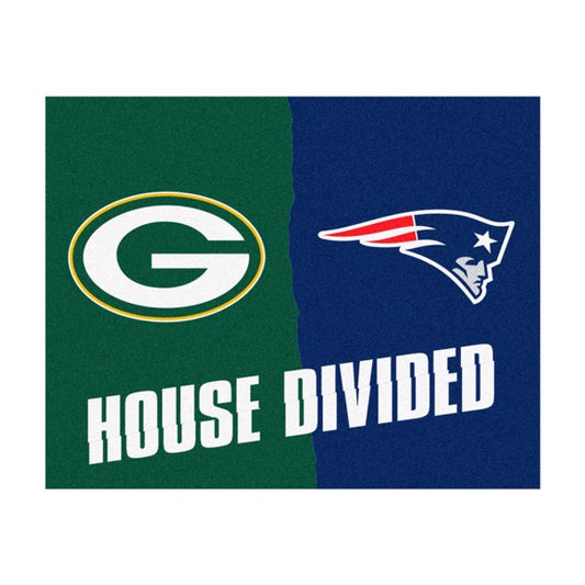 House Divided -  Green Bay Packers / New England Patriots Mat / Rug by Fanmats