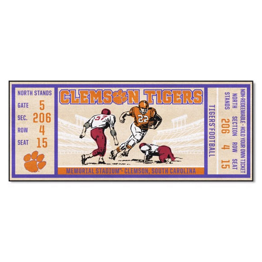 Clemson Tigers Ticket Runner Mat / Rug by Fanmat
