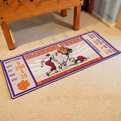 Clemson Tigers Ticket Runner Mat / Rug by Fanmat