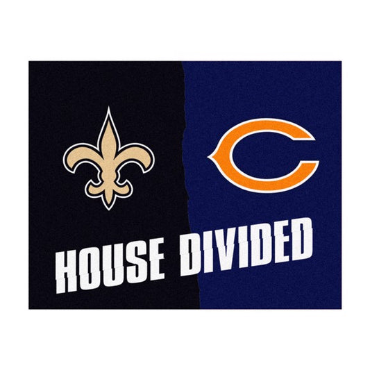 House Divided - New Orleans Saints / Chicago Bears Mat / Rug by Fanmats