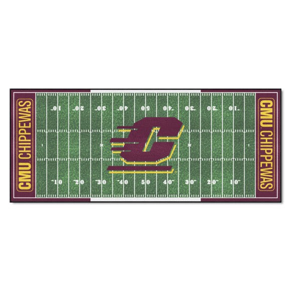 Central Michigan Chippewas NCAA Field Runner - 30" x 72" - Vibrant colors, non-skid backing, machine washable - Officially Licensed