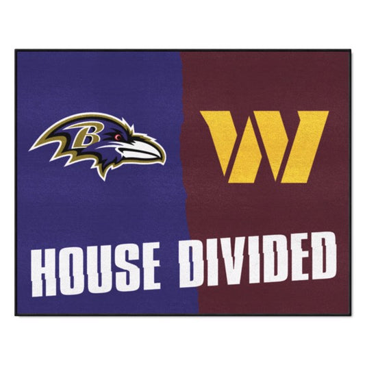 House Divided - Baltimore Ravens / Washington Commanders Mat / Rug by Fanmats