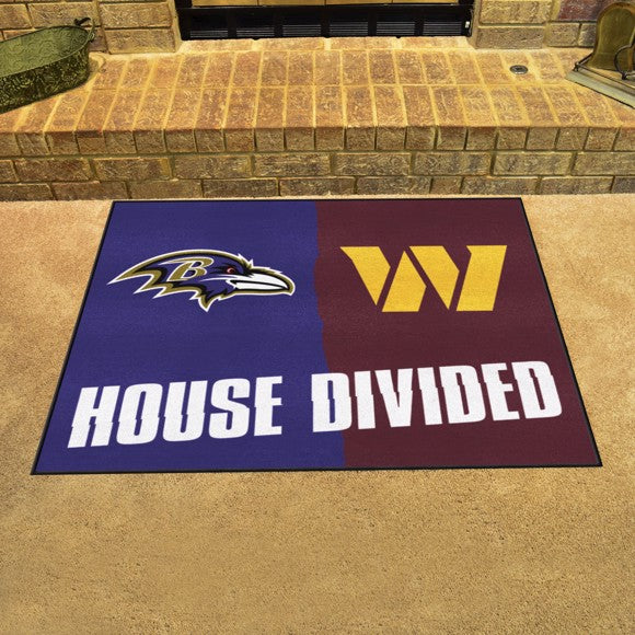 House Divided - Baltimore Ravens / Washington Commanders Mat / Rug by Fanmats