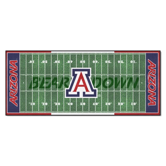 Arizona Wildcats NCAA Football Field Runner - 30" x 72". True team colors, non-skid backing, machine washable. Officially Licensed