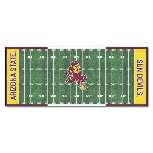 Arizona State Sun Devils NCAA Football Runner: 30"x72", True Team Colors, Non-skid Backing, 100% Nylon, Machine Washable, Officially Licensed