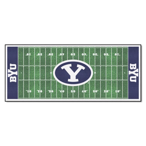 BYU Cougars Football Field Runner - 30" x 72" - Vibrant colors, non-skid backing, machine washable - Officially Licensed