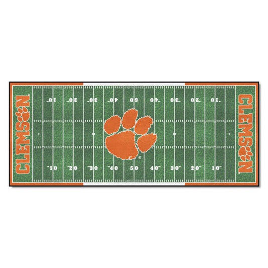Clemson Tigers NCAA Field Runner - 30"x72", vibrant team colors, non-skid backing, 100% Nylon Face, machine washable, Officially Licensed
