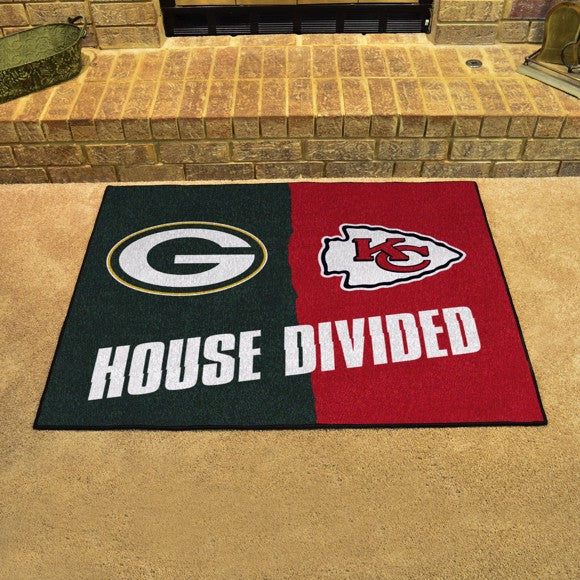 House Divided - Green Bay Packers / Kansas City Chiefs Mat / Rug by Fanmats