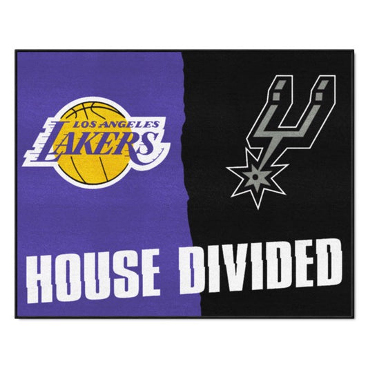 House Divided - Los Angeles Lakers / San Antonio Spurs House Divided Mat by Fanmats