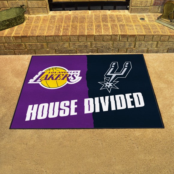 House Divided - Los Angeles Lakers / San Antonio Spurs House Divided Mat by Fanmats