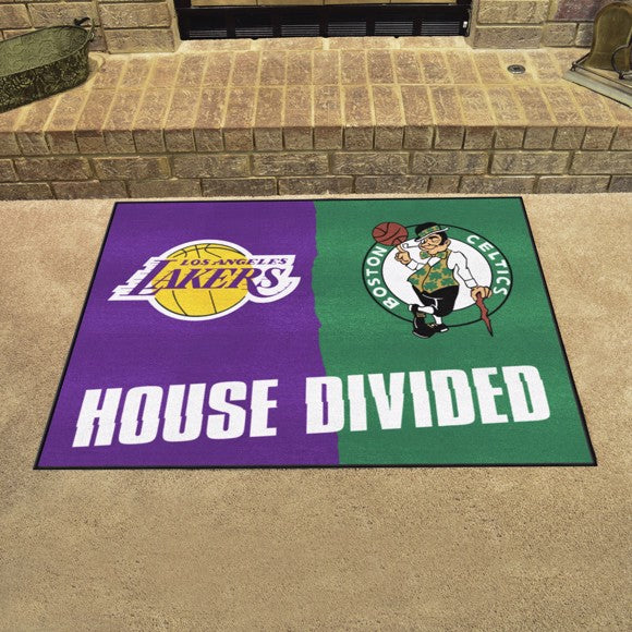 House Divided - Los Angeles Lakers / Boston Celtics House Divided Mat by Fanmats