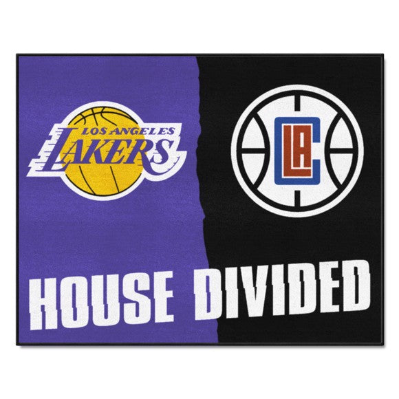 House Divided - Los Angeles Lakers / Los Angeles Clippers House Divided Mat by Fanmats